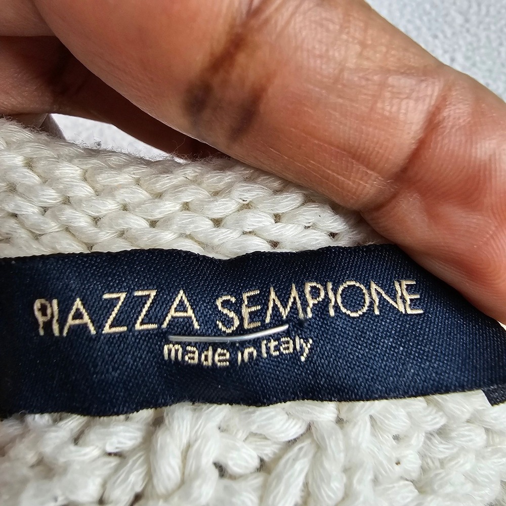 Piazza‎ Sempione Textured Knit Cardigan Sweaters Women's Cream Button Front - Picture 8 of 13